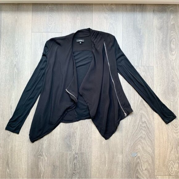 Aritzia Babaton Oliver Moto Blazer Zip Up Asymmetrical Draped Black  Size XS - Picture 2 of 13